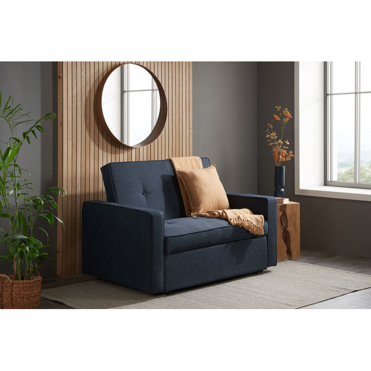 Farrel 149Cm Polyester Squared Arm Fold out Sofa Bed